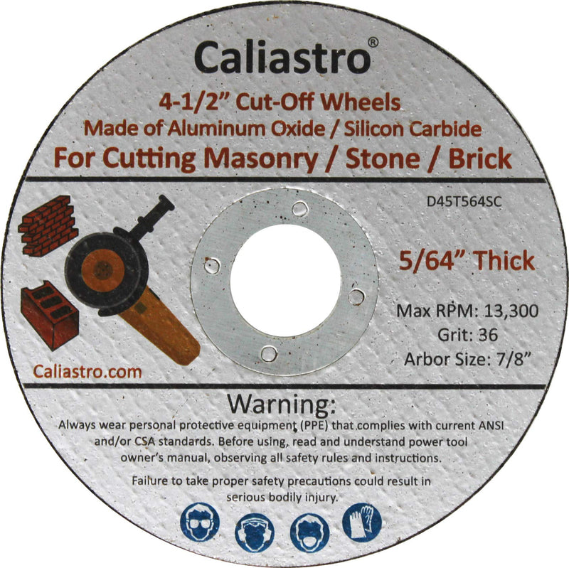 [Australia - AusPower] - 10 Pack – 4 1/2 Cut Off Wheel Concrete Grinding Wheel for Cutting Masonry Stone Brick Block - Compatible with All 4 1/2 inch Angle Grinder - Caliastro 