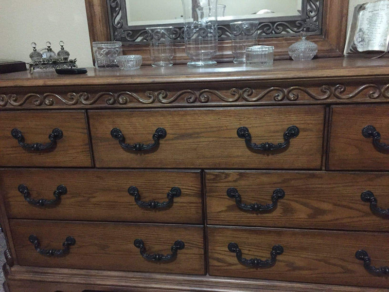 6" Vintage Drop Bail Dresser Drawer Handle Rustic Antique Black Drawer Pulls Kitchen 6inch Cabinet Pull Handle Hardware 150 mm (4) 4