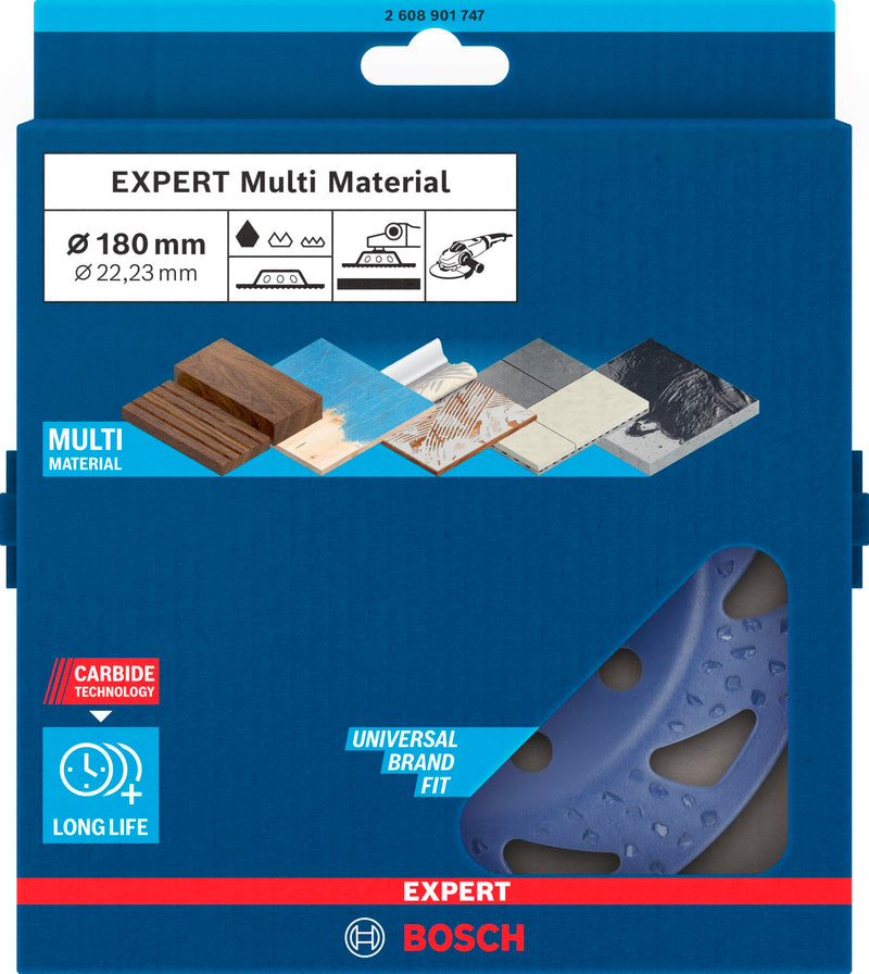 [Australia - AusPower] - Bosch 1 x Expert Multi Material Carbide Cup Wheel Coarse (for Paint on Wood, Diameter 180 mm, Coarse, Professional Accessories Large Angle Grinder) 
