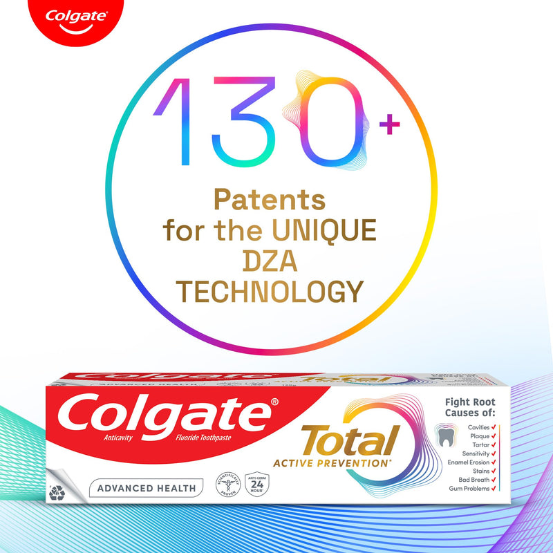 Colgate Total Advanced Health Toothpaste, Toothpaste with 12-Hour Protection, Whole Mouth Health Pack of 4 (120g/4.2oz x 4 = 480g/17oz)