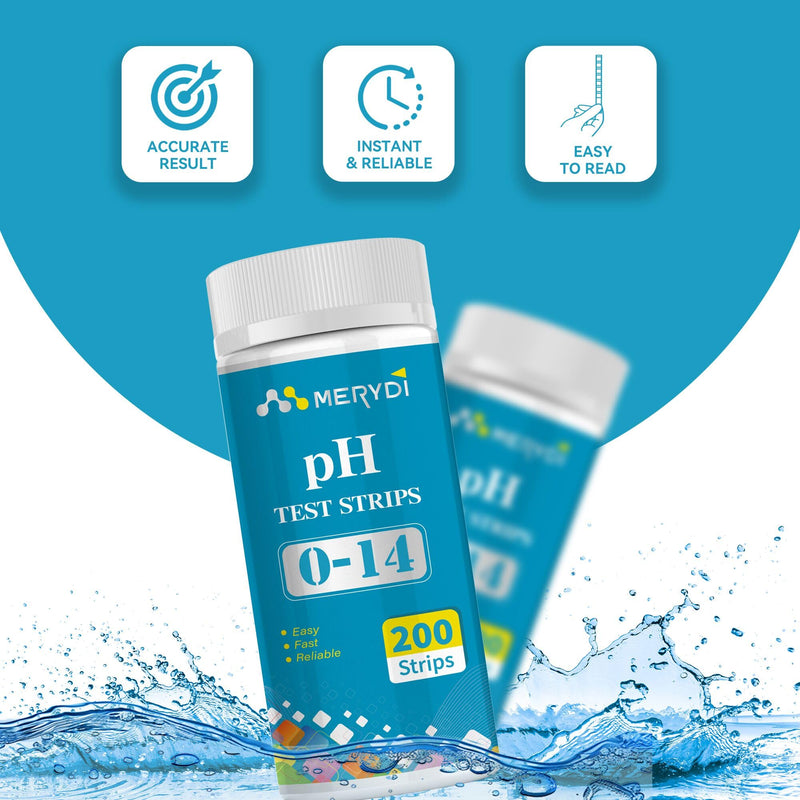 [Australia - AusPower] - 200pcs pH Test Strips (0-14 Range) – Universal Litmus Paper for Water, Pools, Kombucha, Food & Soap Making 
