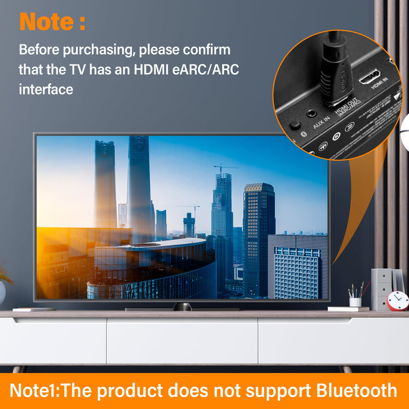 HDMI Earc/Arc Audio Extractor/Adapter, HDMI Earc/Arc to RCA R/L, Optical, 3.5mm Audio Converter