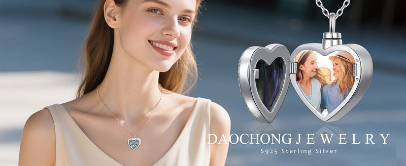 DAOCHONG Celtic Tree of Life Urn Necklace for Ashes Heart Locket Jewelry Tree of Life Urn Necklaces