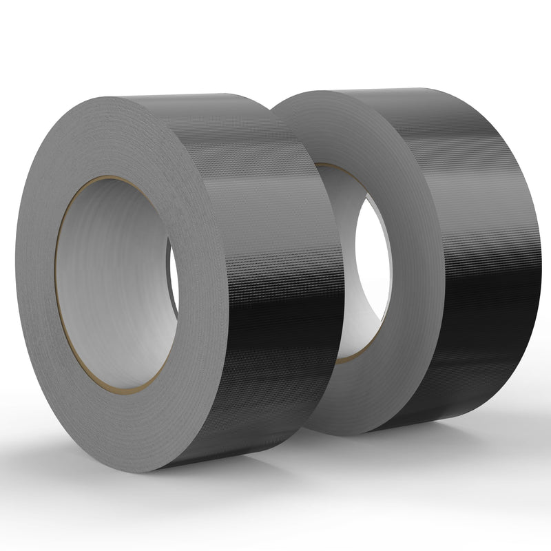 SWRT 9 Mil 2-Pack Black Heavy Duty Duct Tape Strong Adhesive, 2 in x 30 YD (Total 60YD) Duct Heavy Duty Waterproof All Weather Black Duct Tape No Residue Sealing & Patching for Indoor&Outdoor Repair