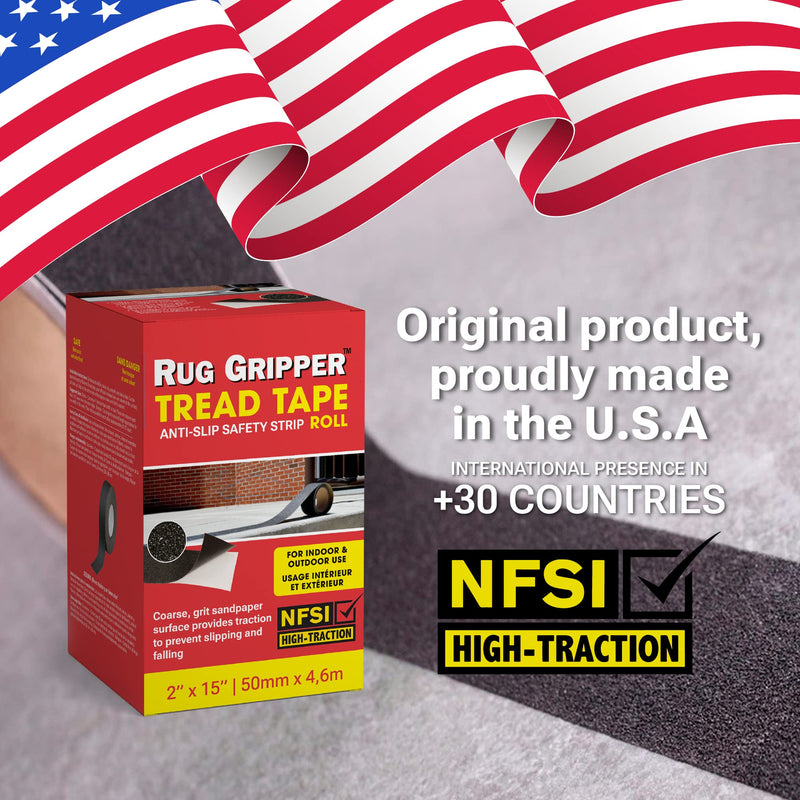 Tread Tape Roll for Anti-Slip Protection and Traction for Indoor and Outdoor Use, 2in. x 15ft.