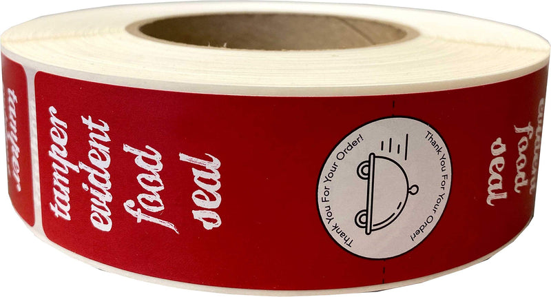 InStockLabels Tamper Proof Stickers, 1.5 x 6 Inches, Red, 500 Count Seal Stickers for Secure Packaging, Tamper Evident Tape for Food Containers, Drink Labels, Food Delivery Accessories for Takeout
