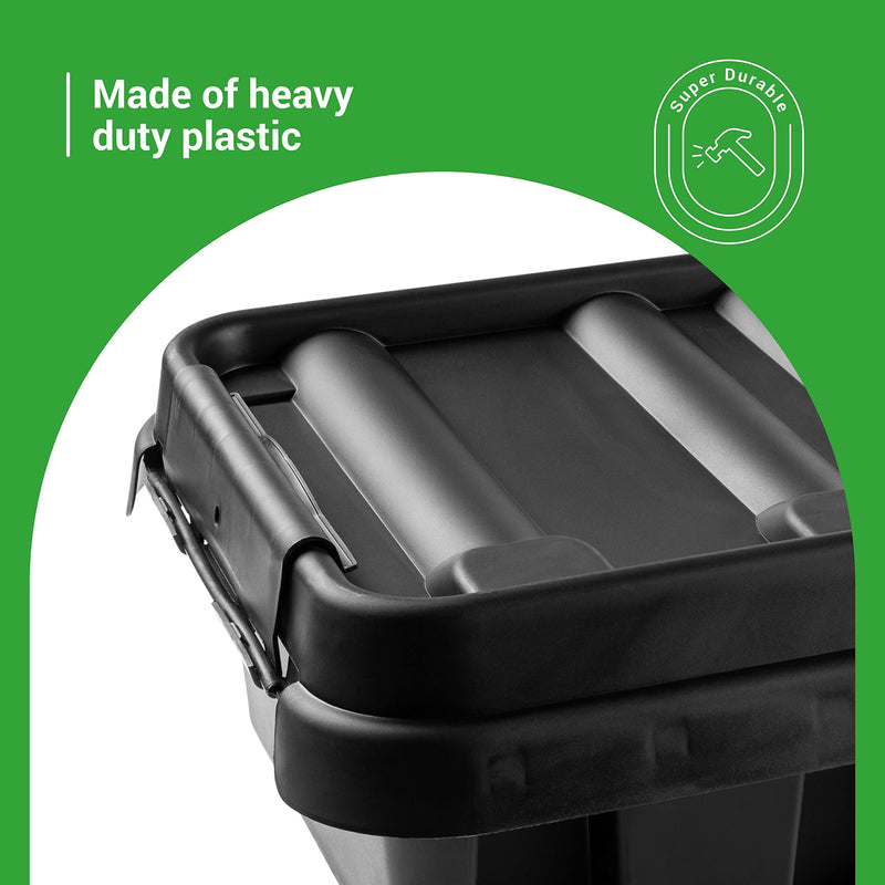 [Australia - AusPower] - SockitBox  The Original Weatherproof Connection Box  Indoor & Outdoor Electrical Power Cord Enclosure for Timers, Extension Cables, Transformers, Power Strips, Lights, Tools & More  Medium  Black 