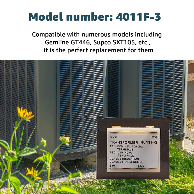 [Australia - AusPower] - 4011F-3 120V to 24V Transformer 40VA for Trane Furnace, Compatible with Furnaces/HVAC Equipment, 24 Volt Furnace Transformer 