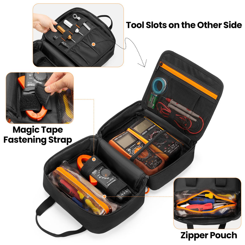 [Australia - AusPower] - Carrying Case Compatible with Klein Tools 80101/ ET310 AC Circuit Breaker Finder, Home Tester Kit Storage Bag for Digital Multimeter, Clamp Meter or Other Electrical Test Tools (Bag Only) 