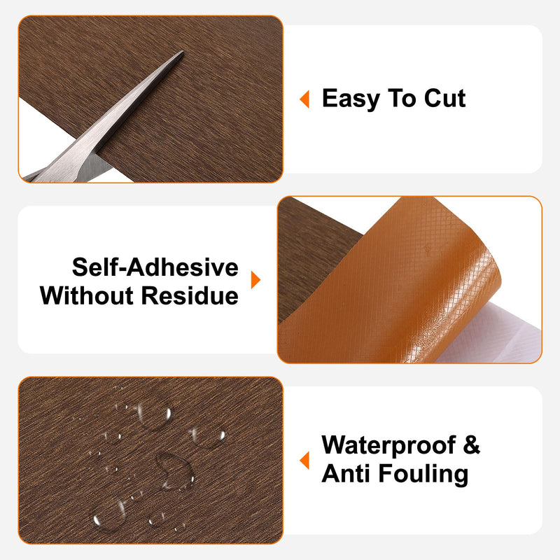 HARFINGTON Mirror Border Peel and Stick Wood Grain Tape 3" x 39ft PVC Self-Adhesive Waterproof Frame Sticker Removable Wallpaper for Bathroom Cabinet Door Photo Frame, Bronze Gold 3 IN x 39 FT