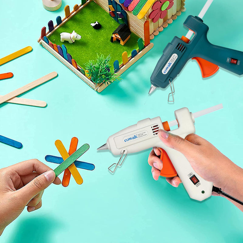 [Australia - AusPower] - 60W Professional Hot Glue Gun Kit - Full Size, Fast Heating, Heavy Duty Silicone Glue Gun with Sticks for Crafts, DIY, Home Repairs White 