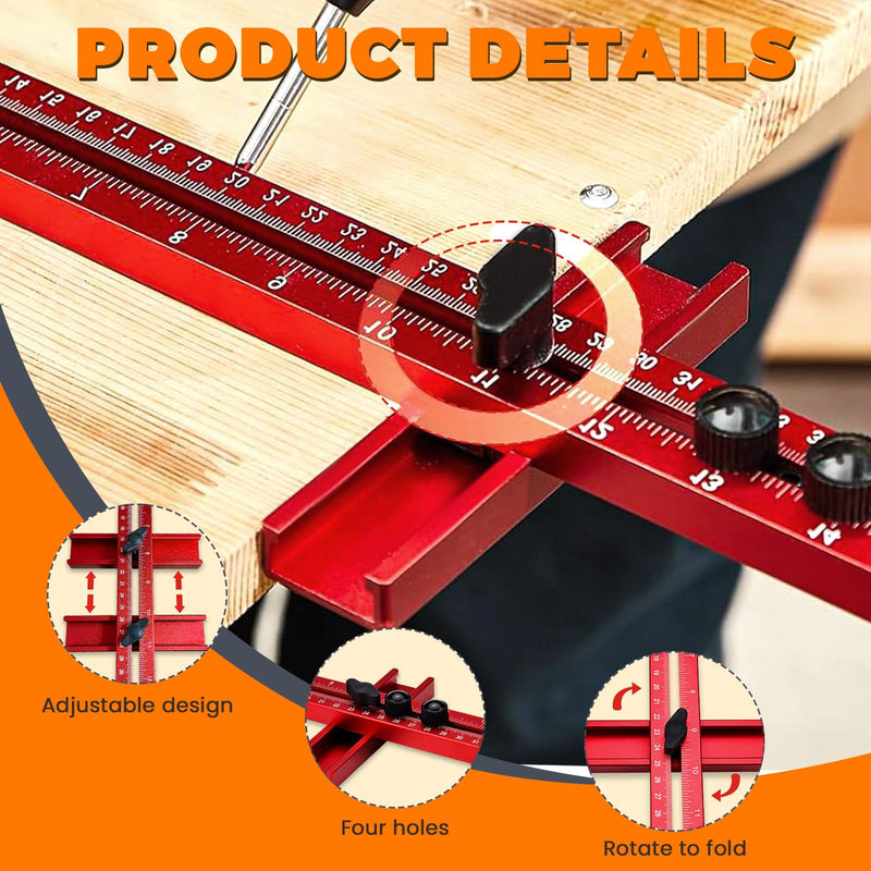 [Australia - AusPower] - Thatyro Multifunctional 4 in 1 Milling Groove Holder, Aluminum Alloy Adjustable Milling Tool Circle Jig Cutting Guide for Woodworking (Extension) Extender 