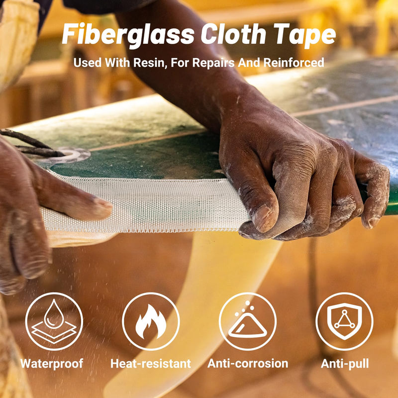 Fiberglass Cloth Tape, 6 oz, 3" Wide x 65.6 yd, Non-Adhesive Woven Fiberglass Insulation Tape for Reinforced Repair, Joints, Seams, Molding