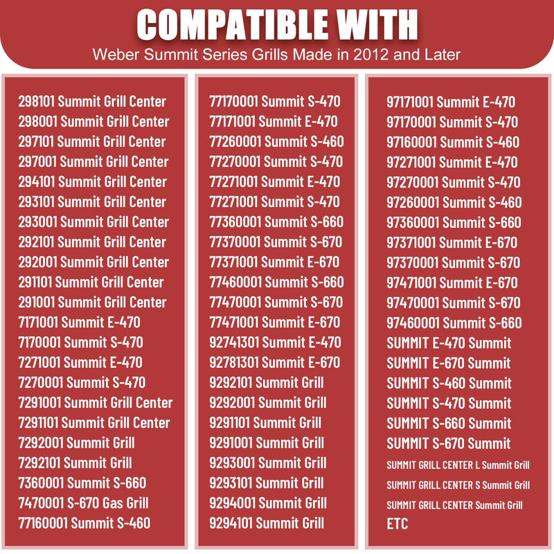 [Australia - AusPower] - 2025 Upgraded 91538 Gas Control Knobs - 4 Pack, Compatible with Weber Summit 400/600 Grills (2012+), Fits E-470/670, S-460/470/660/670, Lighted Control Knobs 