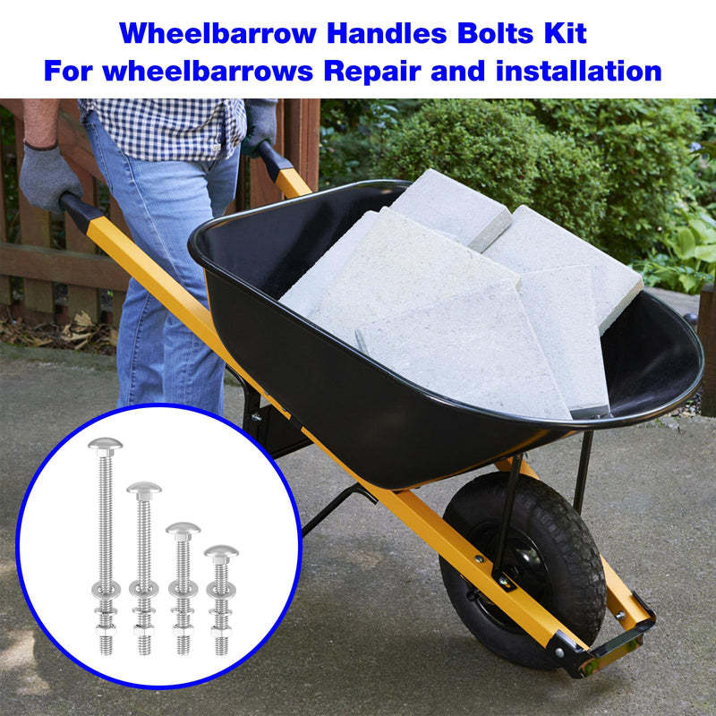 [Australia - AusPower] - Wheelbarrow Bolt Nut Kit Replacement Wheelbarrow Handle Part 5/16 Nut Bolt, 304 Stainless Steel Carriage Bolts and Nuts Kit - (12 Pack) 