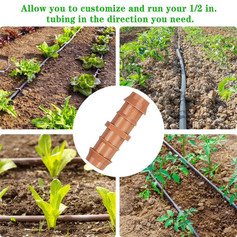 [Australia - AusPower] - Drip Irrigation Barbed Coupling?20 Pack Drip Irrigation Coupler Parts Fits for 1/2 Inch Drip Irrigation Tubing 17mm 0.600" ID Coupling Connectors for Patio Lawn Garden 20 Pack Coupling 