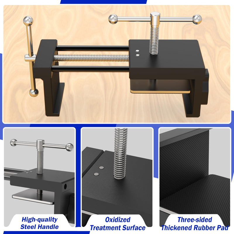 [Australia - AusPower] - Cabinet Clamps 2 Pack - Claw Clamps for Cabinet Installation, Face Frame Clamps with 3 Drill Guides and 3-Sided Thickened Protection Pads 2 Pack-1.7"-3.6"Opening Capacity 