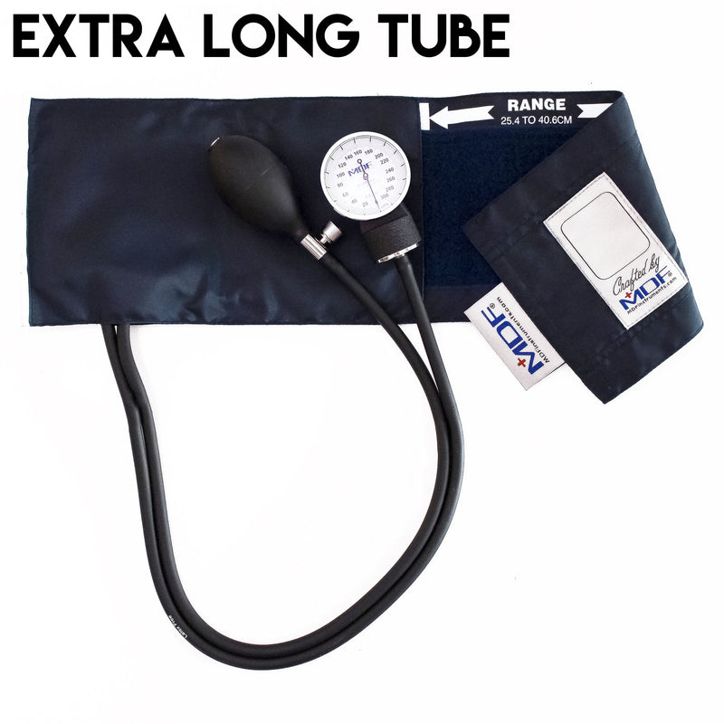 [Australia - AusPower] - MDF Instruments Calibra Aneroid Premium Professional Sphygmomanometer + MDF Latex-Free, Large, Adult Replacement Blood Pressure Monitor Cuff D-Ring - Double Tube 