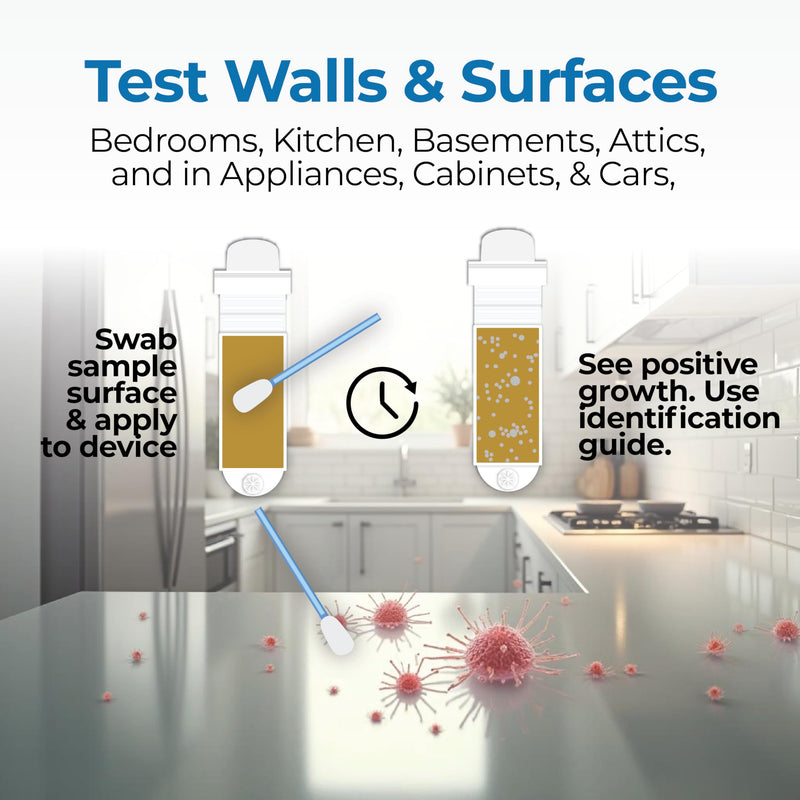 Mold Test Kit for Home by Detekt - with 4 Mold Detection + 4 Bacteria Detection Tests for HVAC, Surfaces, & Indoor Air Quality - DIY Kit inlcudes Detailed Identification Guide & Free Consultation