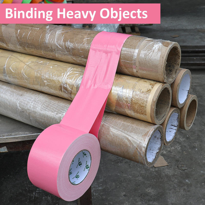 BOMEI PACK Pink Duct Tape 3 inches Wide, Heavy Duty Industrial Strong Color Duct Tape 9.0mil x 60yds for Indoor Outdoor Use, Multi Purpose Home Repair