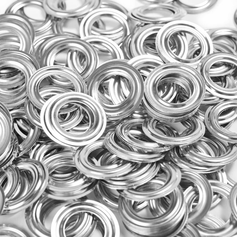 [Australia - AusPower] - KING PIECES 1000pcs Grommets 3/8 Inch (10mm) Washers and Grommets Kit for Grommet Tool, Banner & Posters Metal Grommets Eyelets for Fabric Clothes Leather Belt Punching Silver 1000pcs 3/8 Inch 