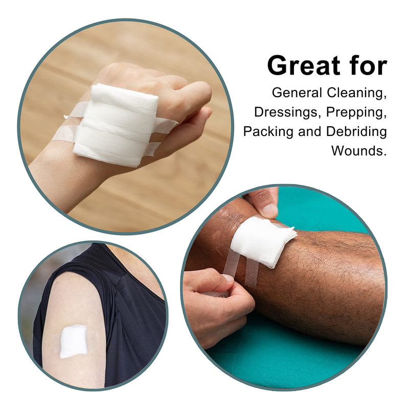 [Australia - AusPower] - General Medi Sterile Gauze Sponges, 4" x 4" Non-Woven Wound Pads - Individually Wrapped Highly Absorbent Sponges Pads for Cushioning Minor Wounds, Cuts & Burns Wound Care (60 Packs, 120 Pieces Total) 