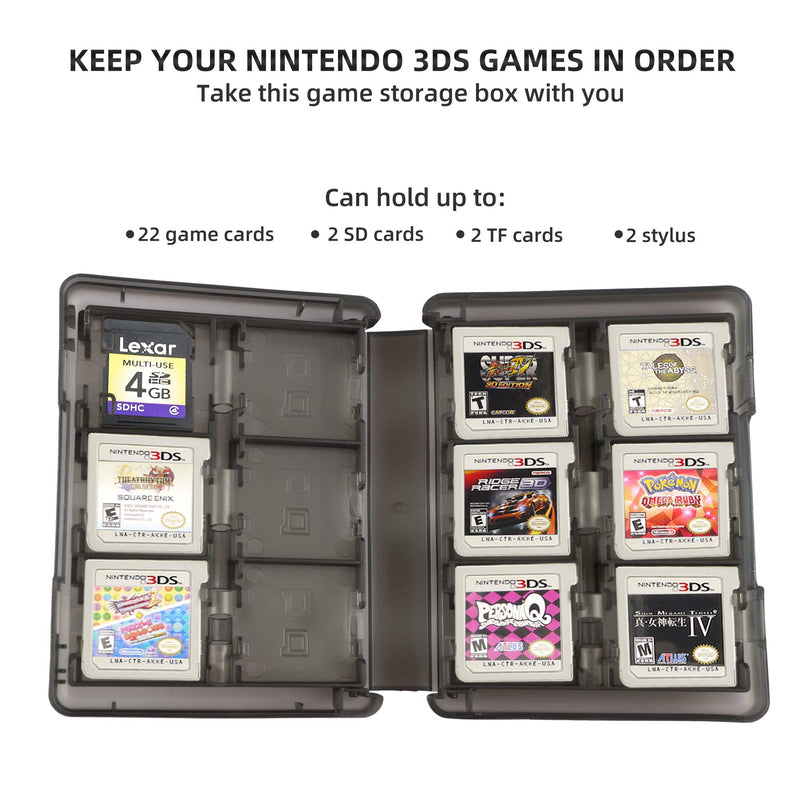 [Australia - AusPower] - 3DS Game Holder Card Case, 28-in-1 Game Holder Card Case Compatible with Nintendo NEW 3DS / NEW 3DS XL / 3DS / 3DS XL / DSi / DSi XL / DS / NEW 2DS /NEW 2DS XL / 2DS/ 2DS XL Catridge Storage Box Black 
