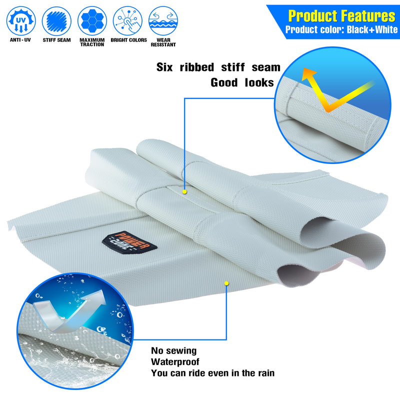 [Australia - AusPower] - Universal Ribbed Dirt Bike Seat Cover - Gripper Soft Seat Cover for Most Dirt Pit Bike Motorcycle (All White) All White 