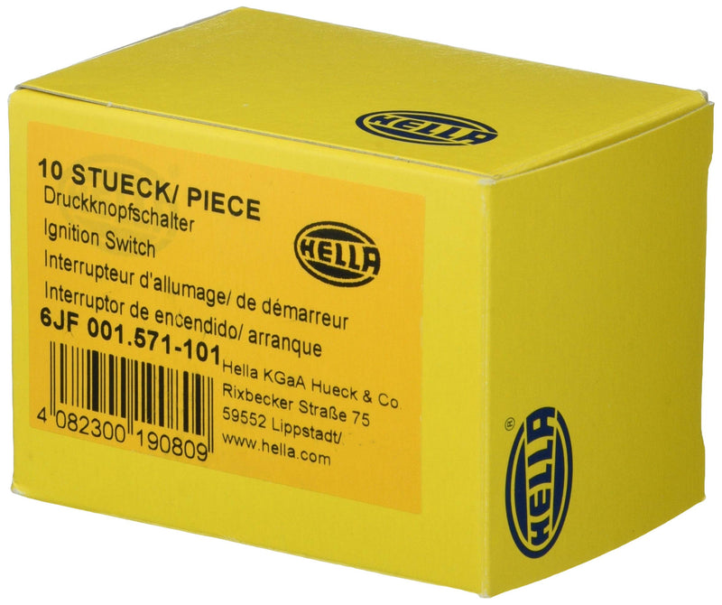 [Australia - AusPower] - HELLA 6JF 001 571-101 Ignition-/Starter Switch - Push control - Number of connectors: 2 - Bolted - Normally Open Contact - Bore Ø: 22mm - Sheet Strength: 7mm 
