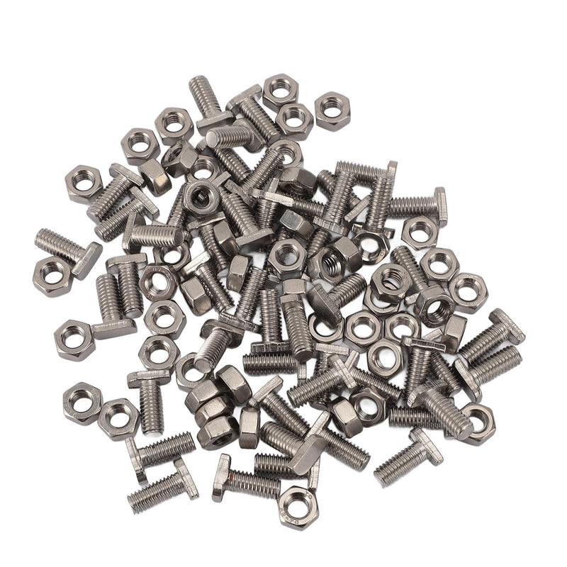 [Australia - AusPower] - Greenhouse Nuts Bolts Set, 50Set Stainless Steel M6x14 Bolts and M6 Hexagonal Nut Greenhouse Nuts Screws Assortment Set Green House Accessories 