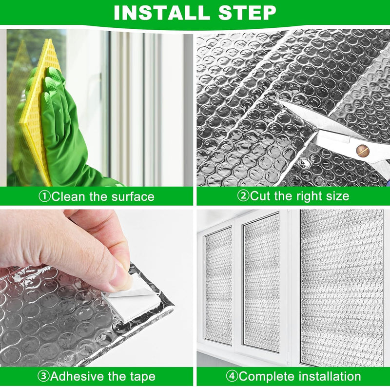 8P Garage Door Insulation Kit Panels 6MM 10x8FT for Single Garage Door, Pre-Cut Bubble Reflective Aluminum Foil Sheet 120 Tape, DIY Install Temperature Control Block Summer Heat & Winter Cold (24x60) 24" x 60"-8 Pack 6MM-Silver