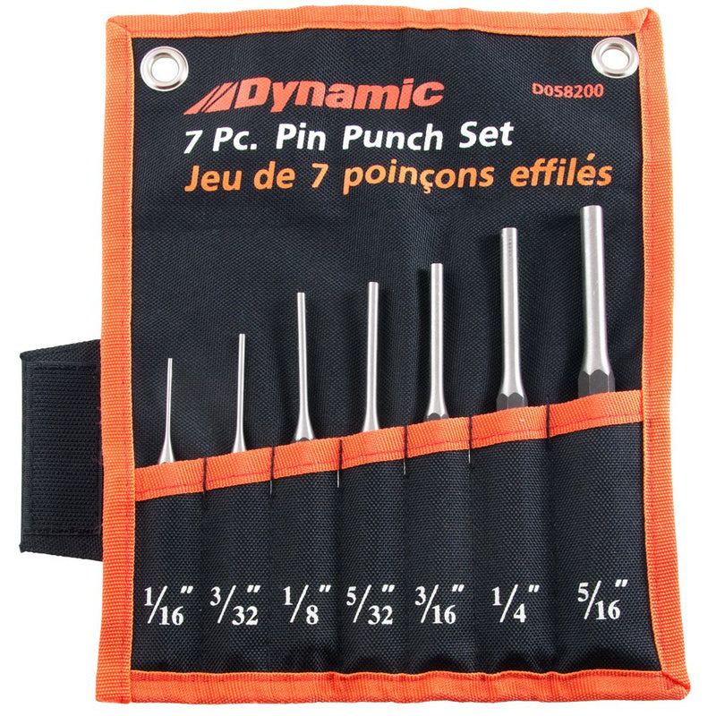 Dynamic Tools D058200 Pin Punch Set (7 Piece), 1/16" to 5/16"