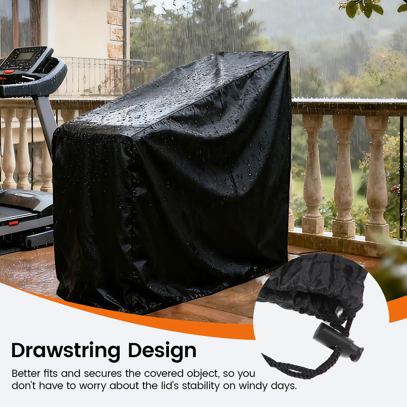 Exercise Bike Cover, Upright Indoor Cycling Protective Cover, Oxford Waterproof Fabric, Windproof, Dustproof, UV Resistant-for Peloton、Schwinn、NordicTrack，Ideal for Indoor and Outdoor Use (Black)