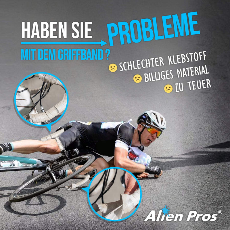 ALIEN PROS Bike Handlebar Tape EVA (Set of 2) Black - Enhance Your Bike Grip with These Bicycle Handle bar Tape - Wrap Your Bike for an Awesome Comfortable Ride (Set of 2, Black) Black - Set of 2