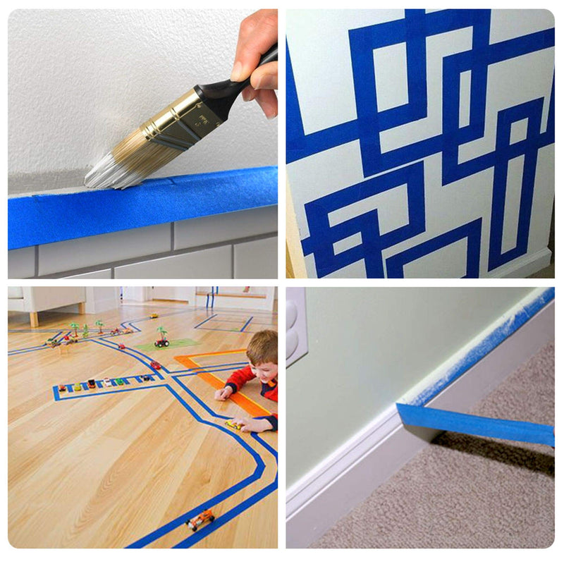 ADHES Blue Painters Tape,Blue Tape,Masking Tape for Painting,Paint Tape,Anti uv,no Residue Outdoor 1.88 inch x 60 Yard 48mm x 55m 3