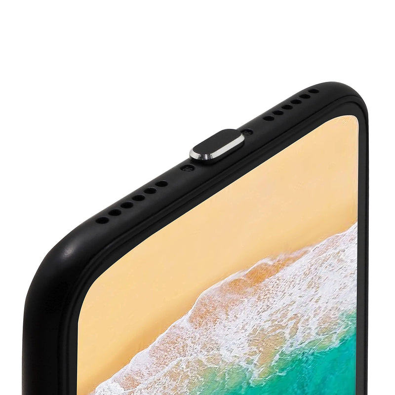 [Australia - AusPower] - Aluminum Dust Plugs (2-Pack) - Compatible with iPhone 14-7, Plus, Max, Pro, iPad, Lightning Port - Incl. Holders & Brush Black 
