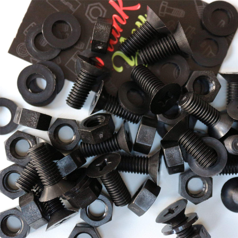 [Australia - AusPower] - 20 x Black Countersunk Screws Polypropylene (PP) Plastic Nuts and Bolts, Washers, M8 x 20mm, Anti-Corrosion, Chemical Resistant, (5/16 x 25/32 in) 