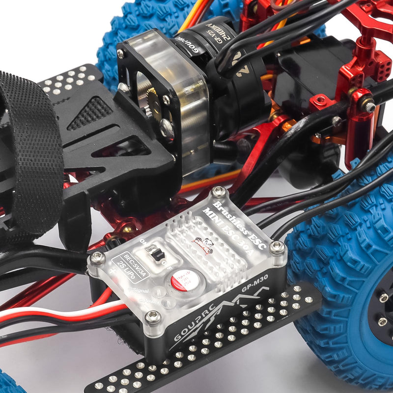 GOUPRC Upgarde Transparent 2204 2400KV Brushless Outrunner Motor with Mount & 30A Brushless ESC Combo Kit for SCX24 Axial 1/24 Remote Control Crawler Truck Car Clean Mount 3pcs