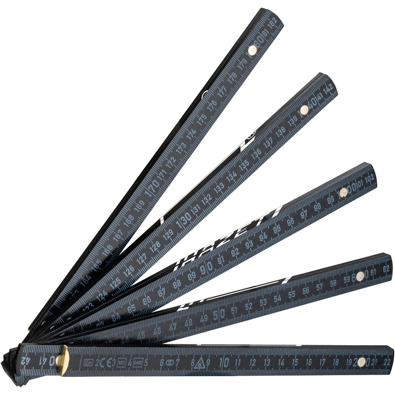 [Australia - AusPower] - HAZET Folding Ruler 2154-200 I Metre Bar 2 m, Scale: mm and cm, Printed on Both Sides, Measuring Tool with Internal Joints for Continuous Scaling, EC Accuracy Class III 
