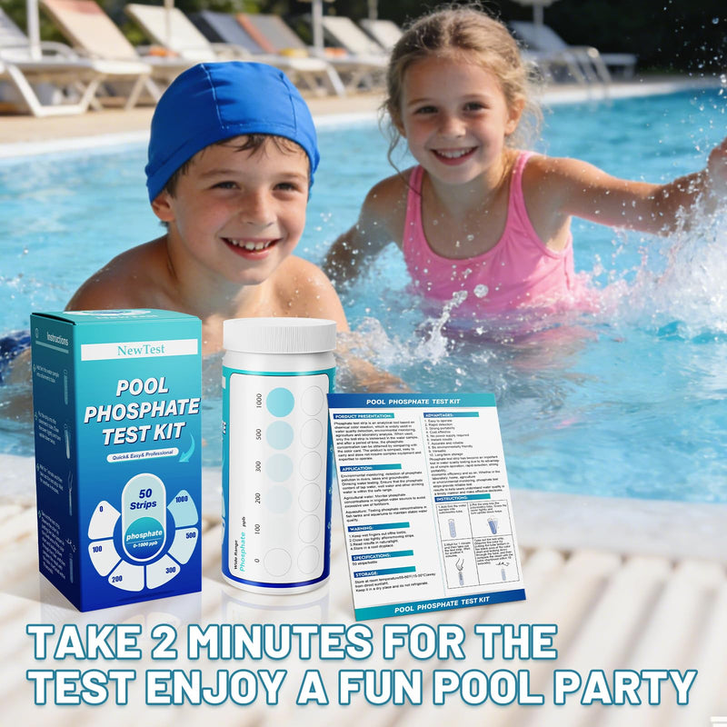 Pool Phosphate Test Kit: 50CT Professional Phosphate Test Strips for Swimming Pools Water Accurate & Easy to Read 50