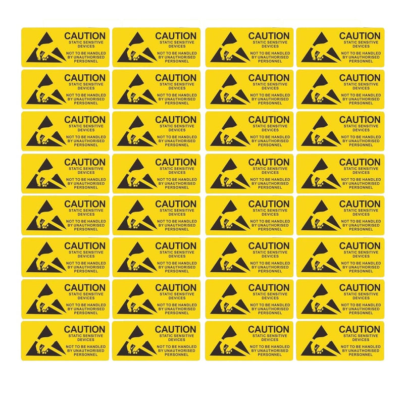 500PCS ESD Caution Labels for Electrostatic Sensitive Devices – Anti-Static Warning Stickers, Durable Adhesive Industrial Safety Decals for Electronics, Lab & Manufacturing Use