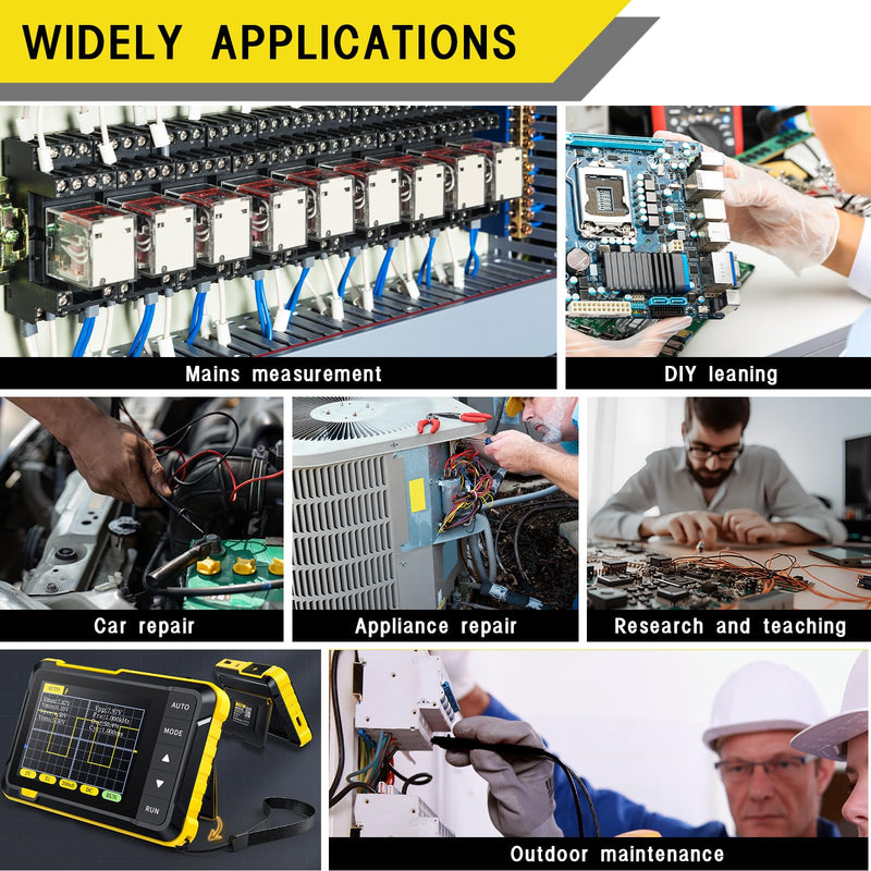 [Australia - AusPower] - Handheld Oscilloscope, 400 V 200 kHz 2.5 MS/s Oscilloscope, Real Time Sample Rate Handheld Oscilloscope with OTA Upgrade Function, Pocket Oscilloscope for Beginners, Carrying Oscilloscope Instrument AP-T7-DSO152 