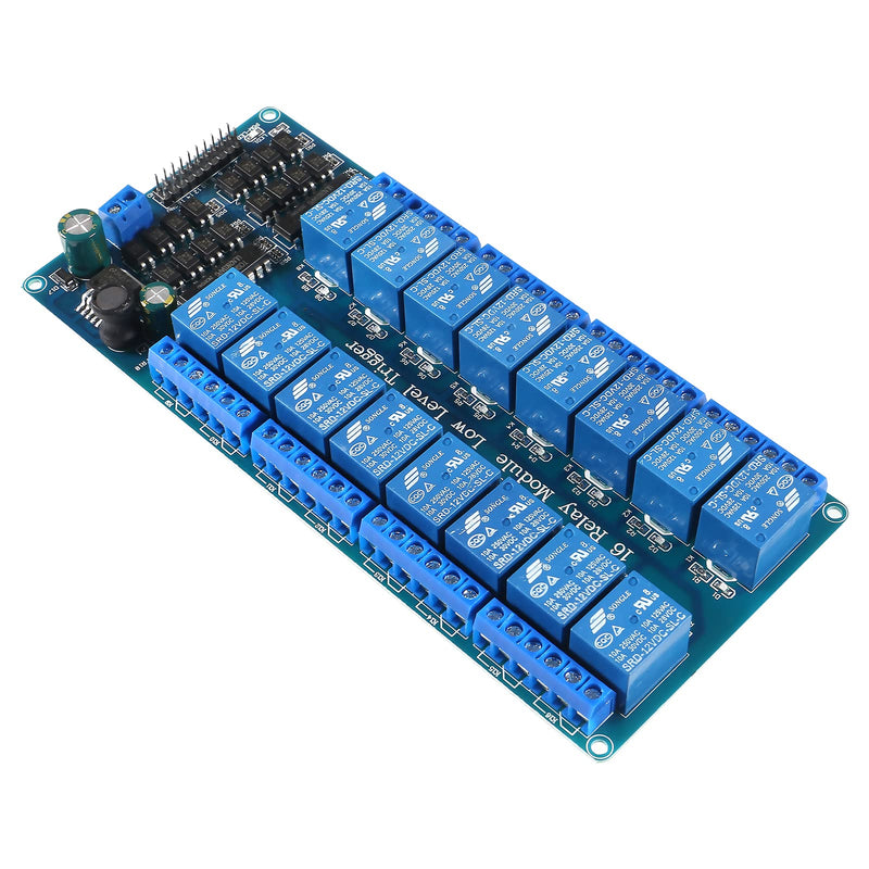 [Australia - AusPower] - 12V 16 Channel Relay Module Board Optocoupler LED LM2576 Power Low Level Trigger 16 CH Expansion Board (12V 16-Channel) 12V 16-CHANNEL 
