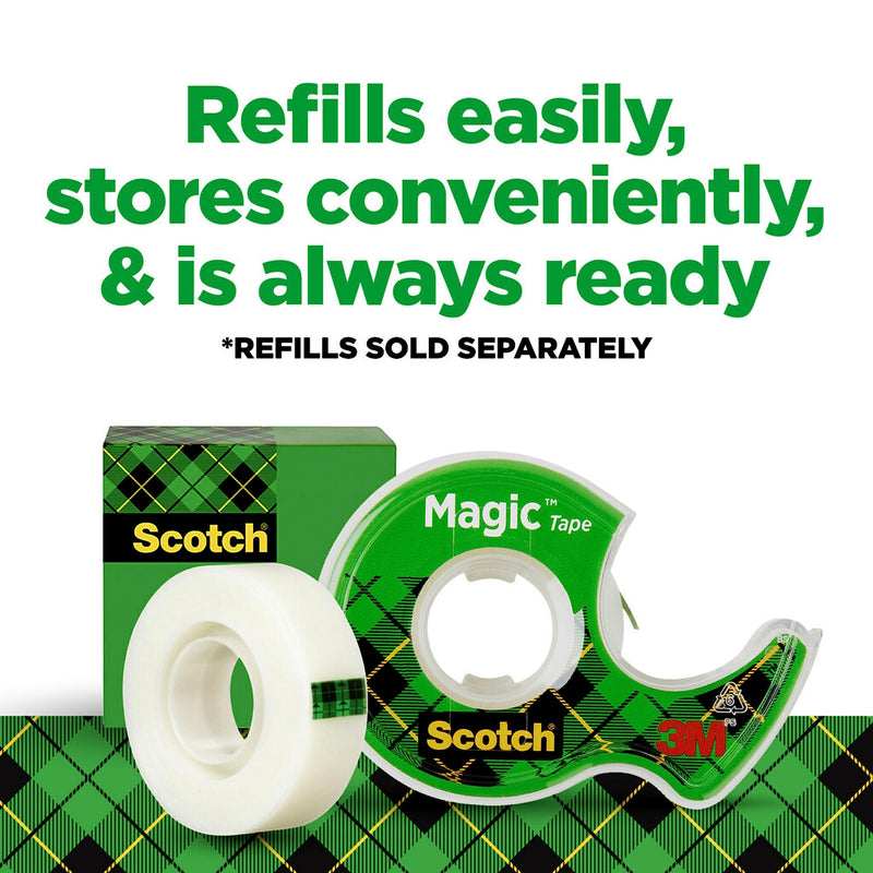 Scotch Magic Tape Refill Rolls, 1/2 in x 800 in, Invisible Matte Finish, Writable, 6 Rolls