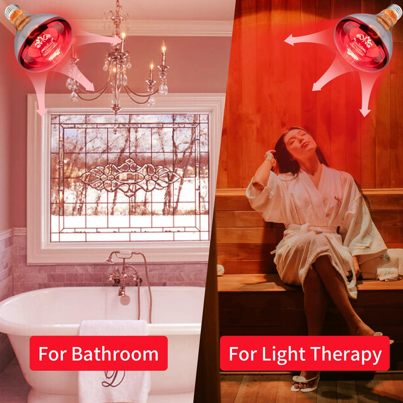 4 Pack 250 Watt Heat Lamp Bulbs for Chicks, R40 Brooder Heat Lamp for Chickens, Infrared Reflector Heat Bulbs for Brooder Heater, Incandescent Spotlight for Pet, Bathroom, Food 4 Pack