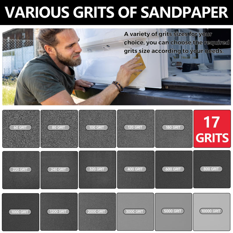 [Australia - AusPower] - MOGRQAP 12 Sheets 120 Grits Sanding Paper, Waterproof Sandpaper 23 x 28cm Glass Grit Sand Paper for Cars Metals Walls Wood Furniture, Wet and Dry Polishing Sandpaper Sheets 