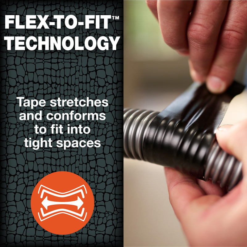 T-REX Flexible Waterproof Tape - Heavy Duty Adhesive Waterproofing Tape for Pool Repair, Leaks, Roof Patches - Extreme Weather & UV Resistance - Black, 1.88" x 30 ft. (Pack of 1) 1 Roll, 1.88" Width
