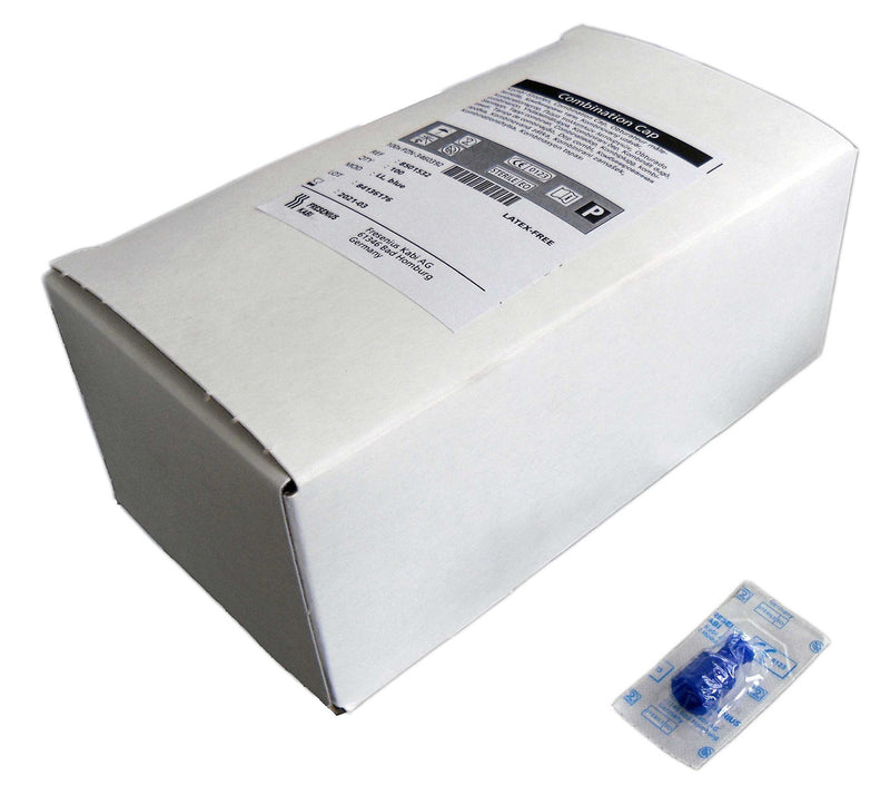 TIGA-MED Luer Lock Combi Caps | 100 Sterile Caps | Blue | Dual Function Syringe Caps | For Luer & Luer Lock Syringes | Individually Sterile Packed | Medical Grade