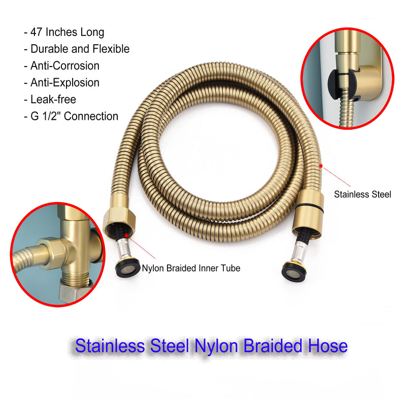 Brushed Gold Bidet Sprayer for Toilet, Stainless Steel Cloth Diaper | Jet and Soft Spray Modes, Handheld Spray, For Cloth Diaper Sprayer, For Bathing Pets, For Feminine Wash, Bidet Sprayer Single Brushed Gold
