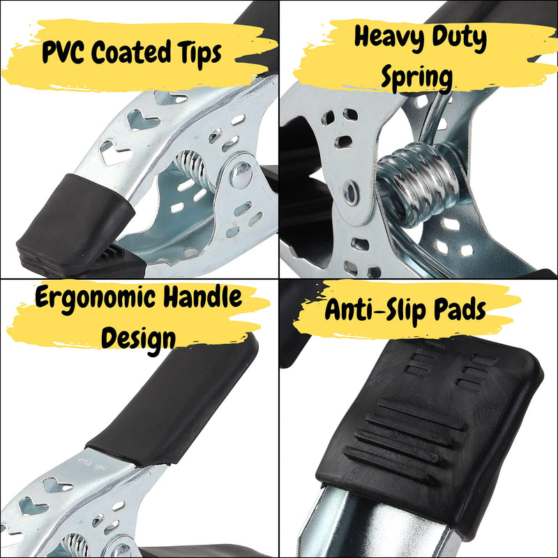 [Australia - AusPower] - Mr. Pen- Spring Clamps, 2 Pack, 6 Inches, Heavy Duty, Metal, Spring Clips 